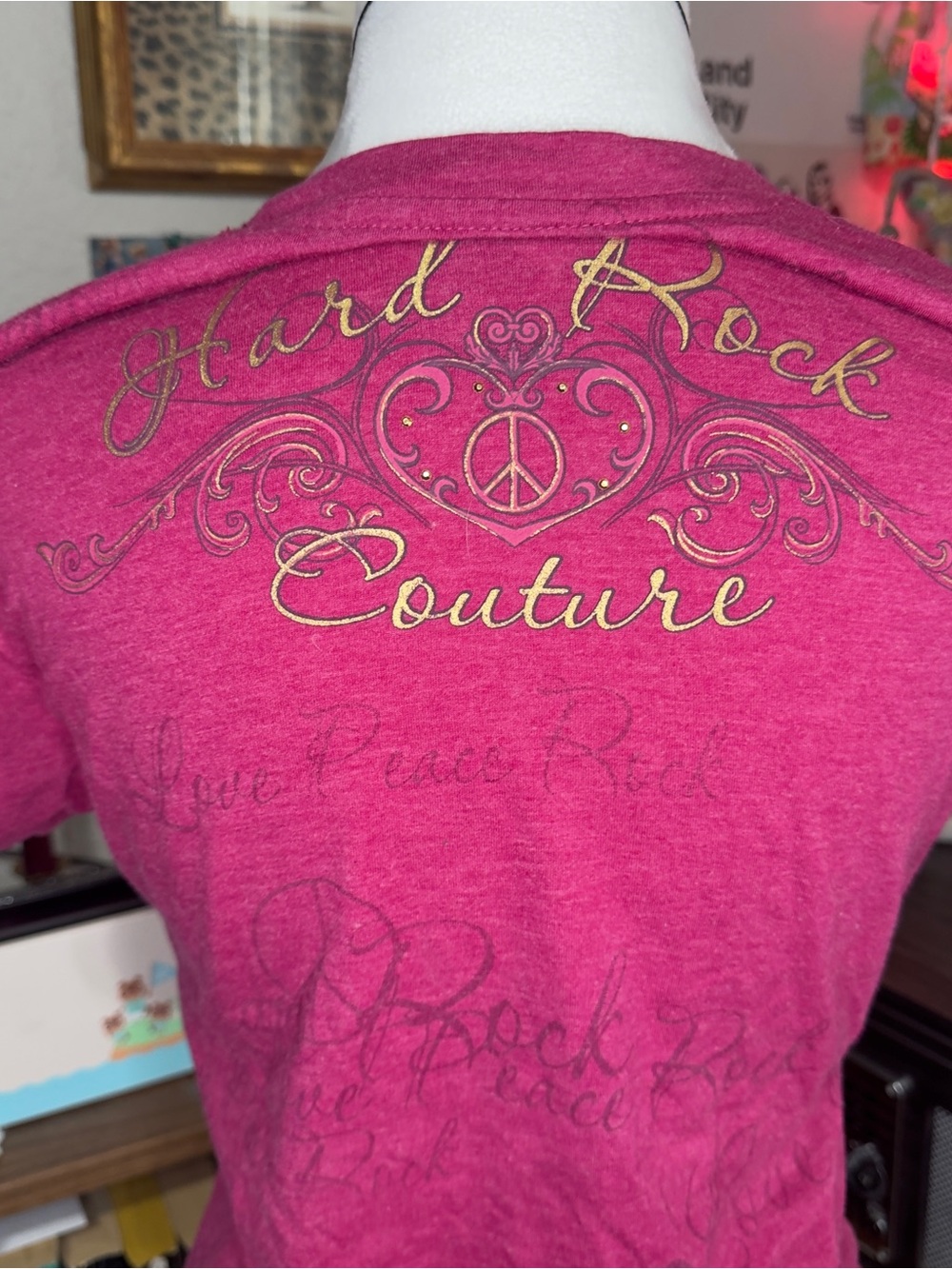 Y2K Hard Rock Couture Phoenix Women's Pink Graphic Tee - Picture 7 of 10